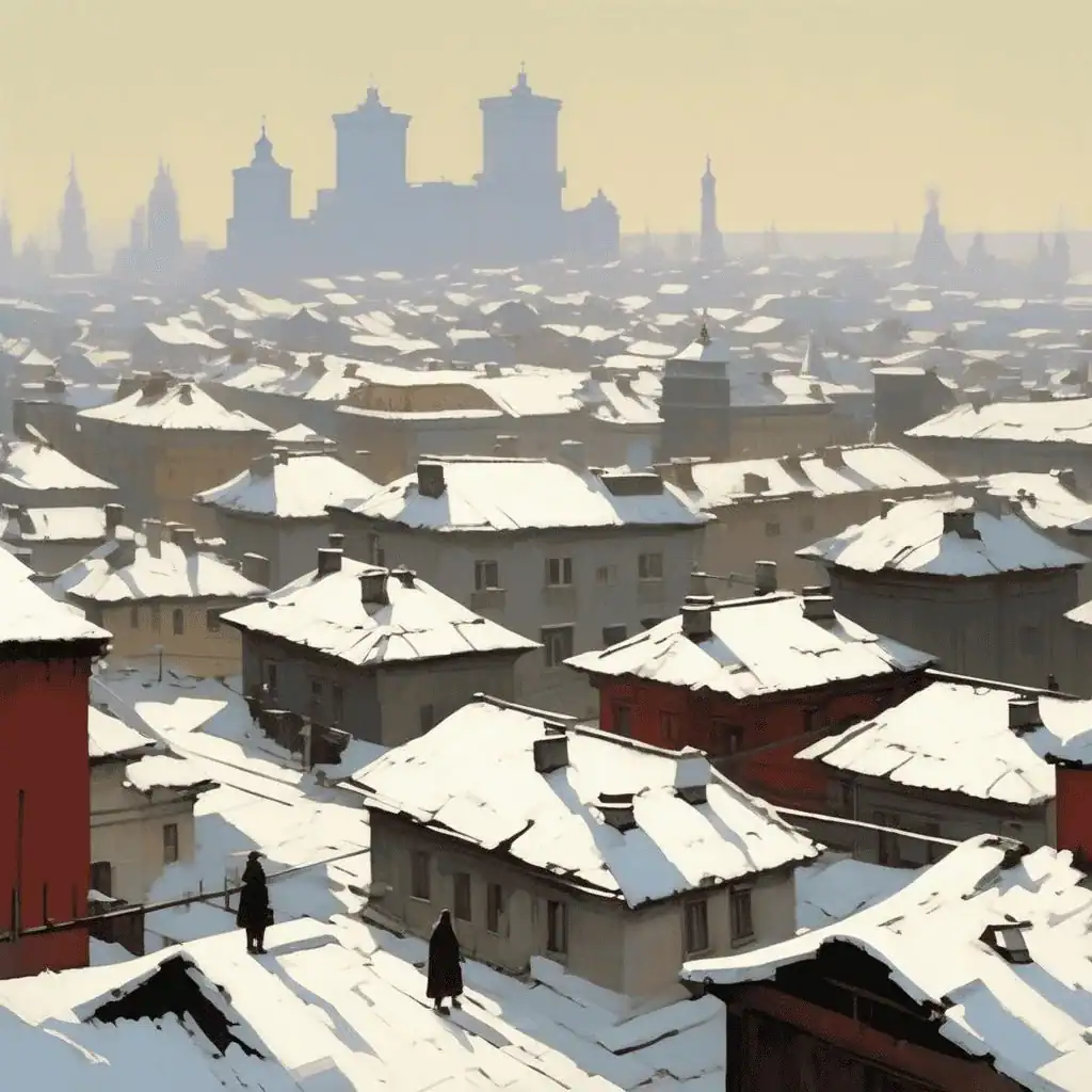 Roofs. Winter – Arkhyp Kuindzhi